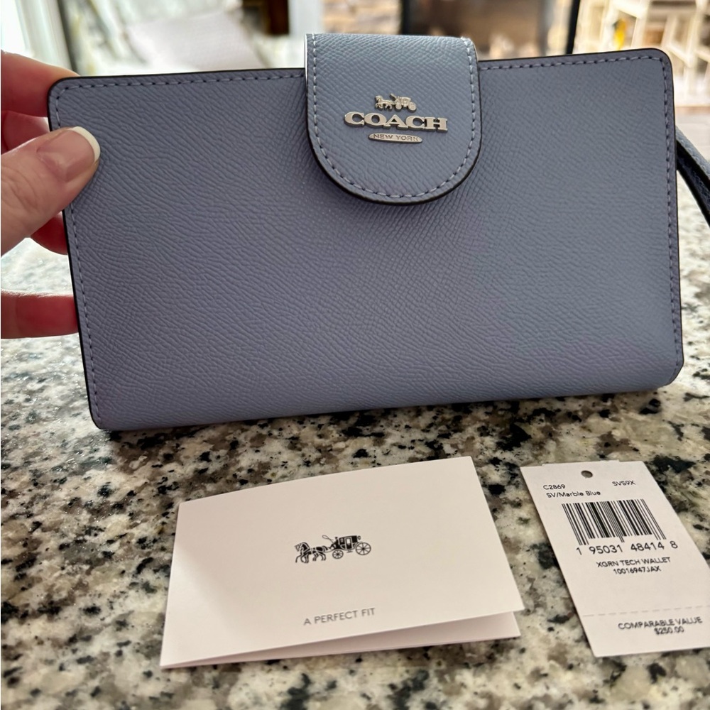 Coach Marble Blue Tech Wallet